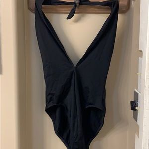 Black one piece swim suit